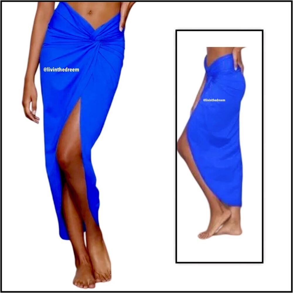 SOLUNA SWIM TWIST SIDE MAXI SWIM SARONG DRESS SZ M/L $68